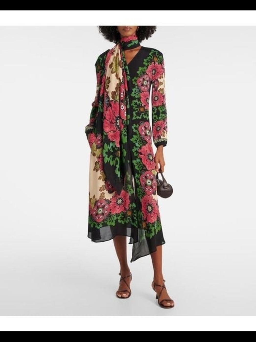 NWT La DoubleJ Karis Dress Crepe Marocain Bounty Placee Red Floral Large